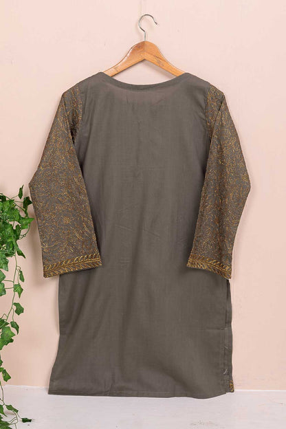 Cambric Embroidered Kurti - Sparkle - (P-15-20-Grey)