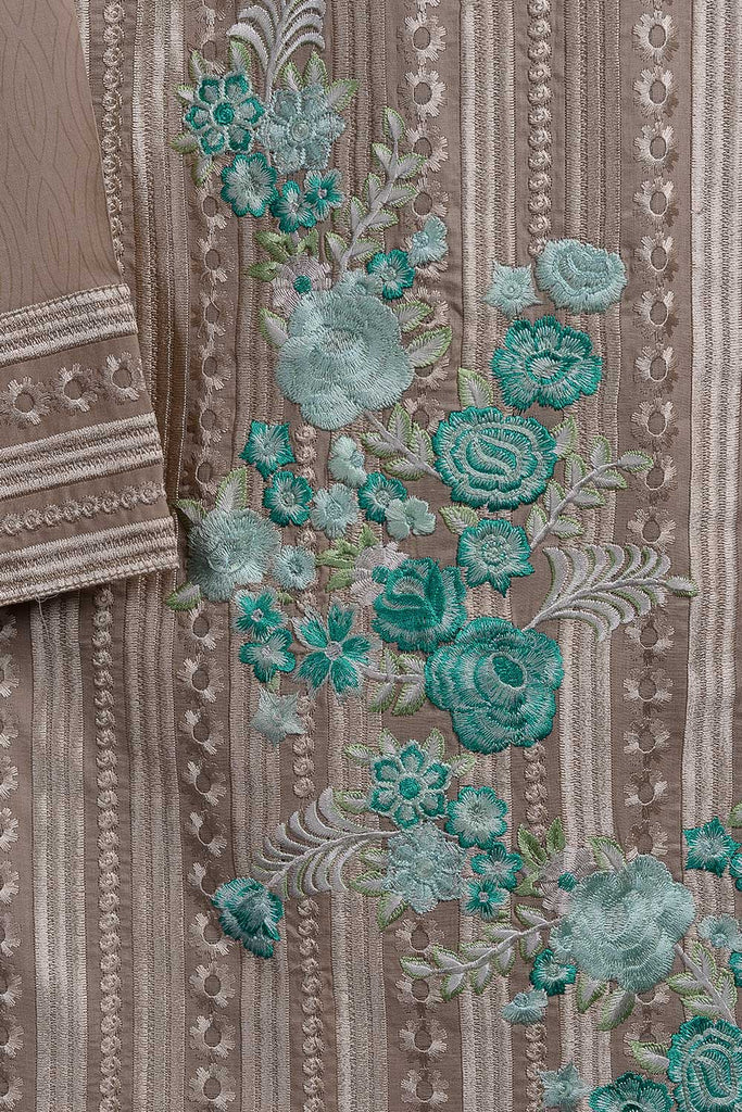 Cambric Embroidered & Printed Kurti - Mist (P-242-19-Skin)