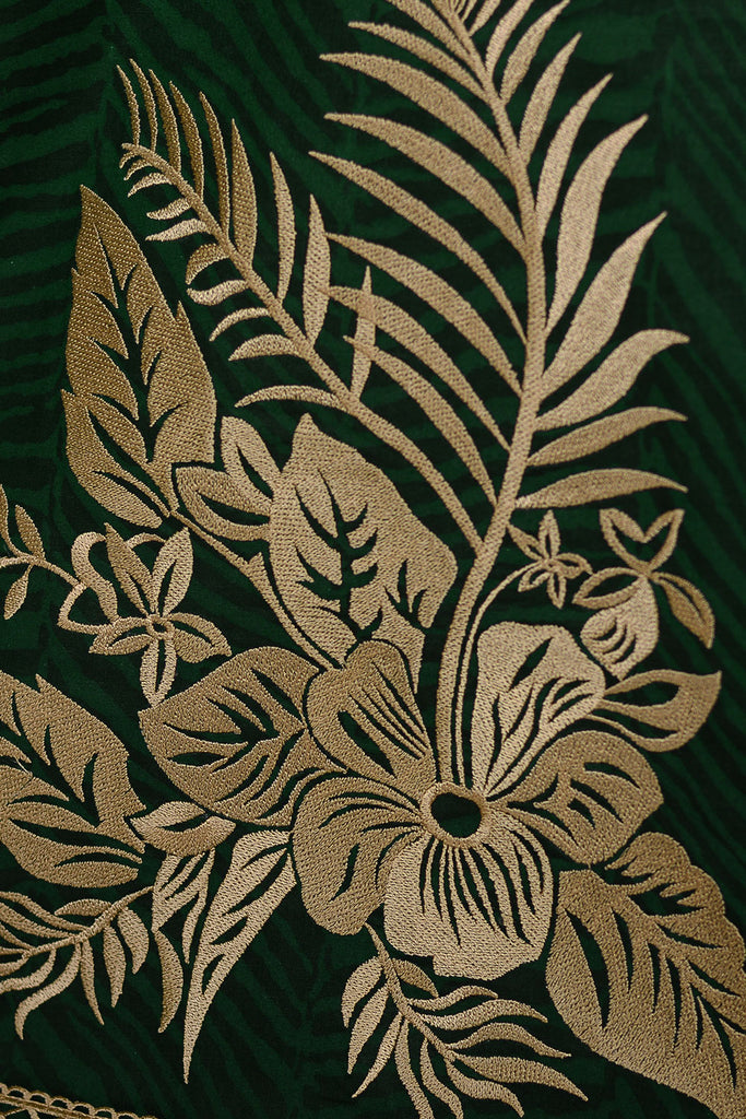 Cambric Embroidered & Printed Kurti - Loop - (P-258-19-Green)