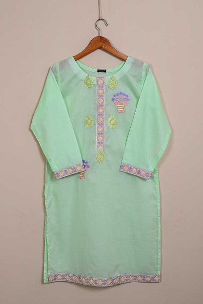 P-86-21-AquaGreen - PY-09 - Cambric Embroidered Kurti