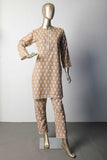 P-78-22-Skin (White Paste) | 2Pc Khaddar Lace Work Printed Shirt With Printed Trouser
