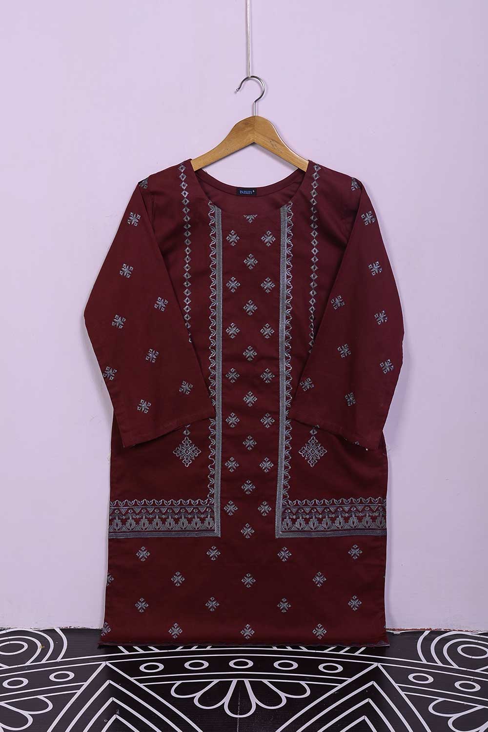 2 Corner (P-75-21-Kaleji) - Cambric Printed & Embroidered Kurti