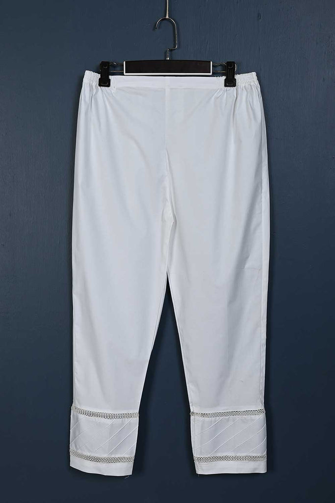 P-KS2-21-White - Khombi Cotton Stitched Trouser