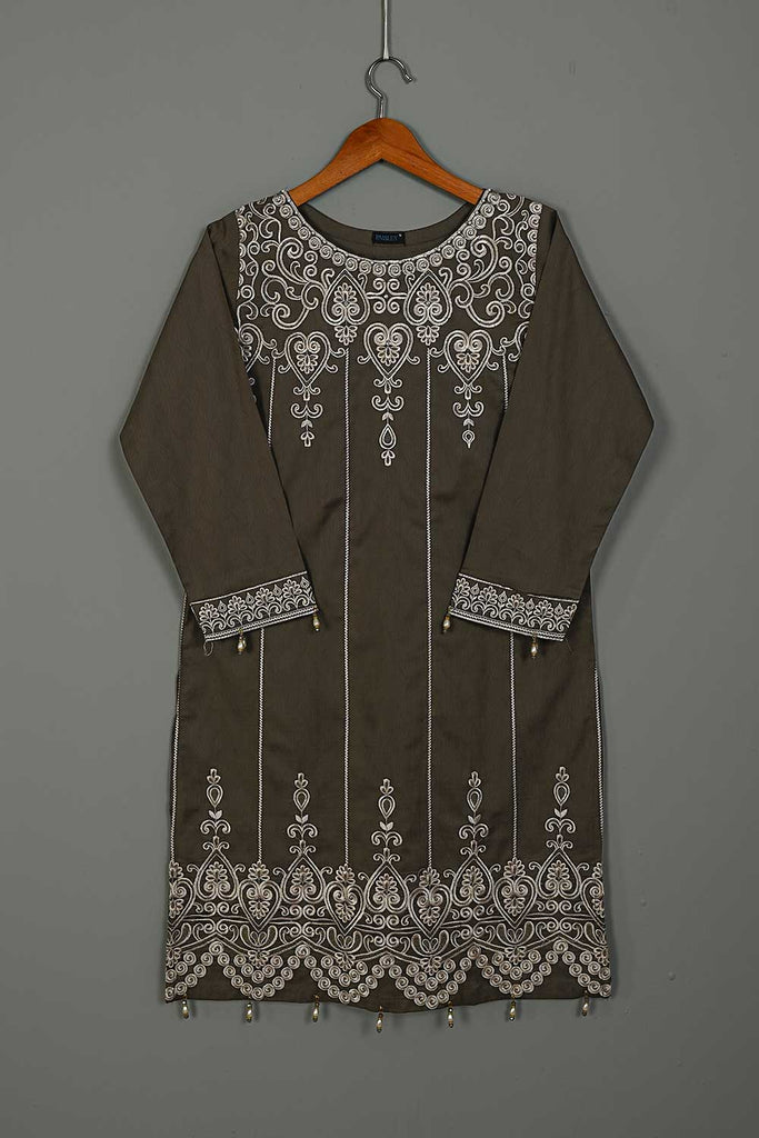 P-27-21-Grey - Heart - Cambric Embroidered Kurti