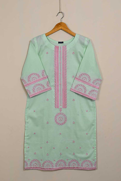 P-78-21-LightGreen - PY-01 - Cambric Embroidered Kurti