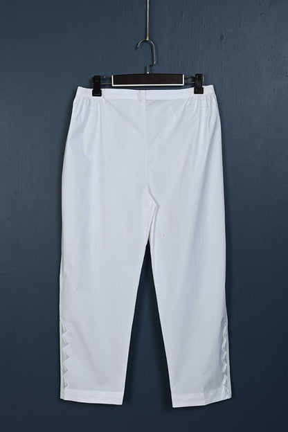 P-KS1-21-White - Khombi Cotton Stitched Trouser