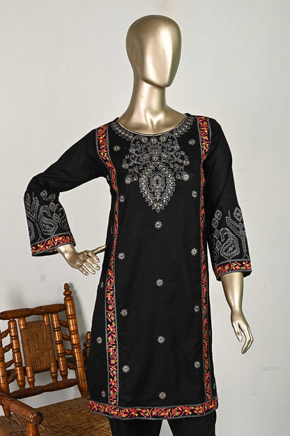 P-83-22-Black - Bourne - Cambric Embroidered Kurti