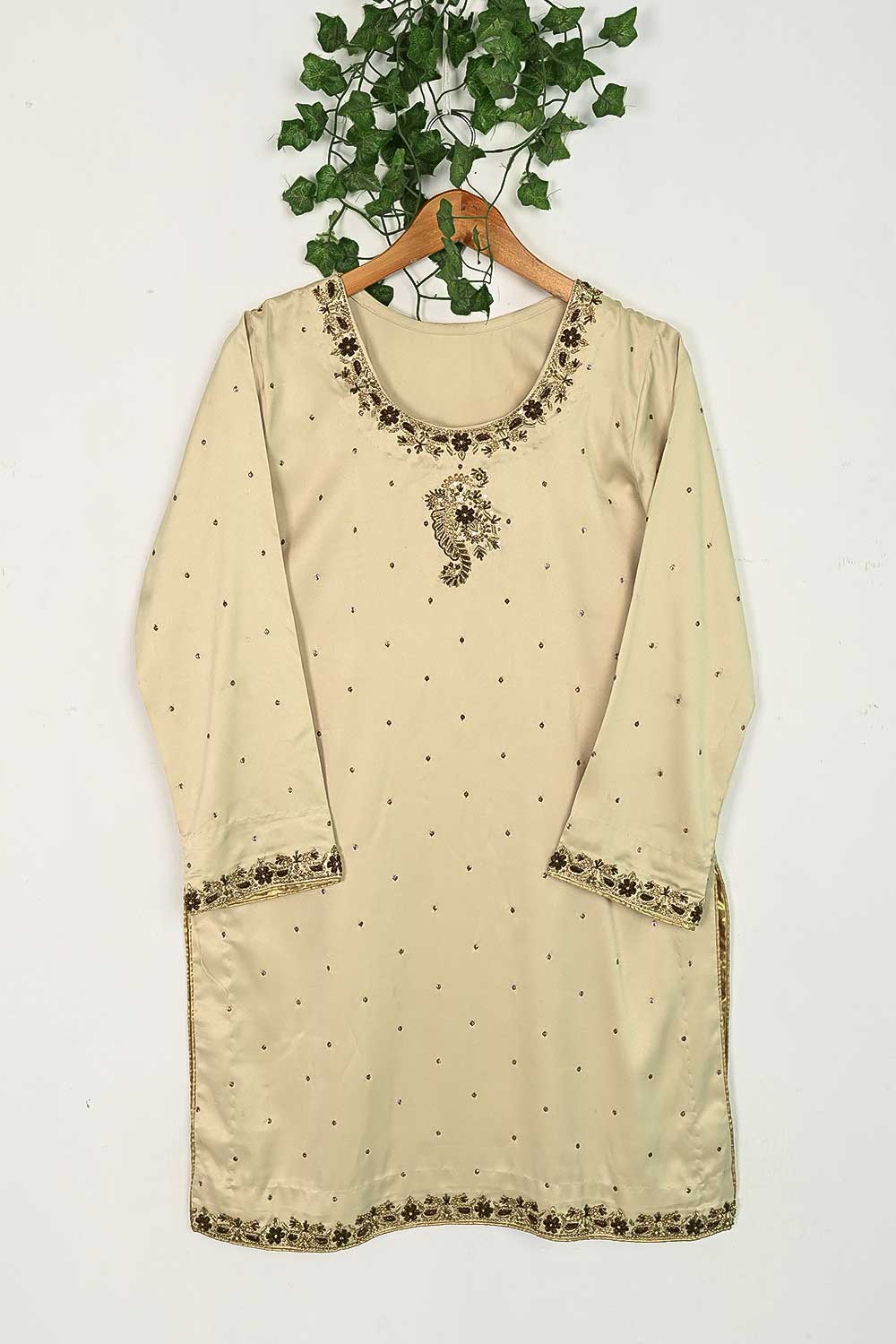 Silk Stitched Kurti with Bridal Hand Work - Wispy Air (HM-03-Skin)