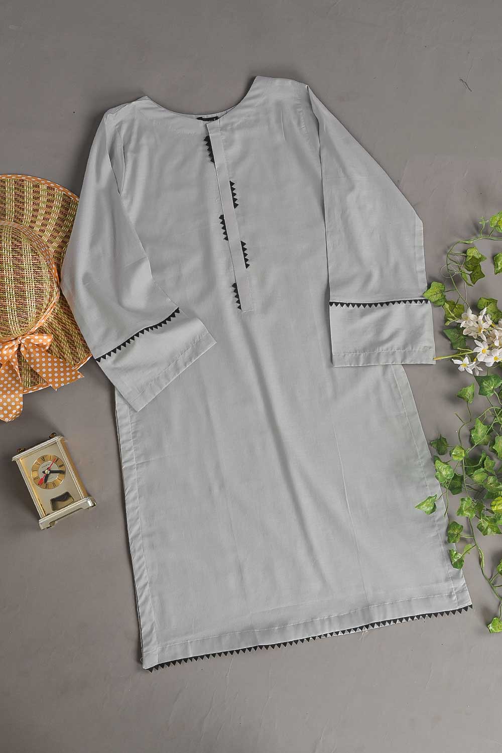 LT-18B-Grey - Scarlett Dream - Cotton Stitched Kurti