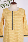 P-42-22-Yellow - Zell Frock - Cambric Embroidered Kurti