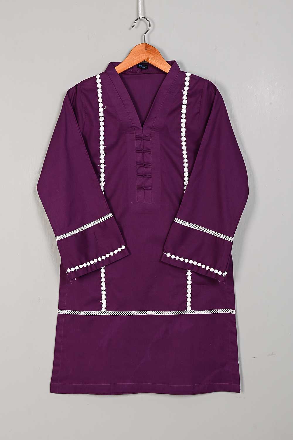 LT-19A-Purple - Cotton Stitched Kurti