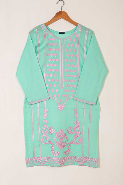 P-54-22-SeaGreen - Florence - Cambric Embroidered Kurti