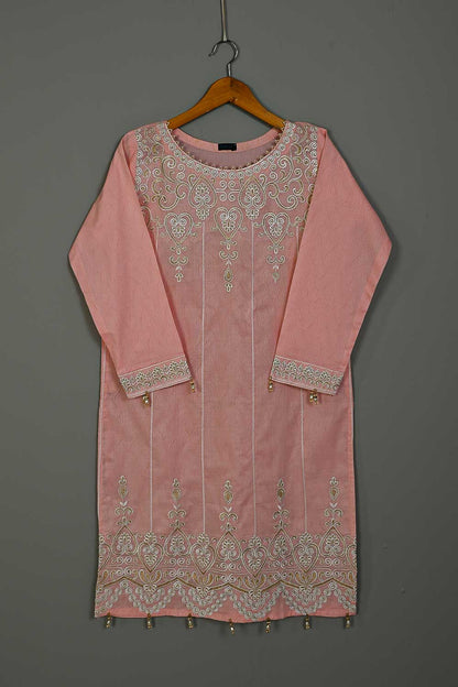 P-27-21-Pink - Heart - Cambric Embroidered Kurti