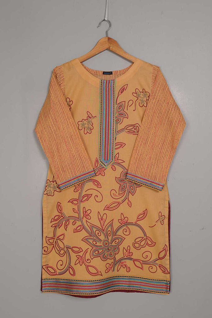 P-116-21-Golden - Wave - Cambric Embroidered Kurti