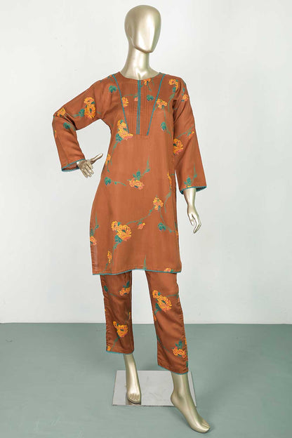 P-87-22-Rust - Viscose V-Gala | 2Pc Cambric Printed Shirt With Printed Trouser