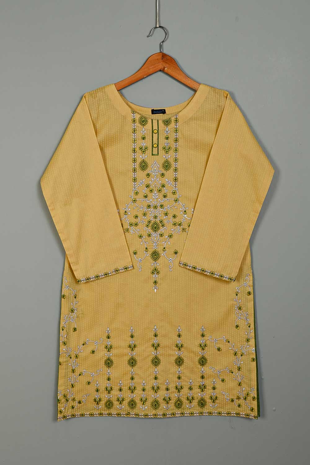 P-118-21-GoldenLemon - Luke - Cambric Embroidered Kurti