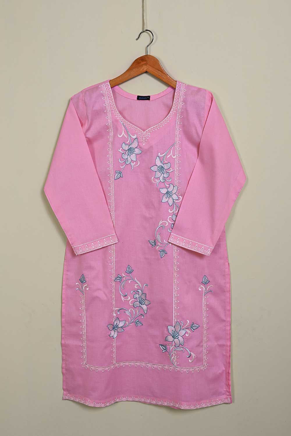 P-97-21-Pink - PY-20 - Cambric Embroidered Kurti