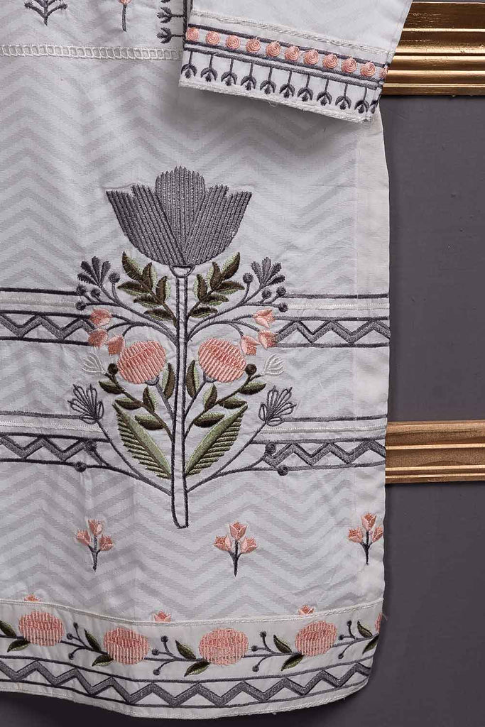 Cambric Embroidered & Printed Kurti – Ice-Cream (P-225-19-W)