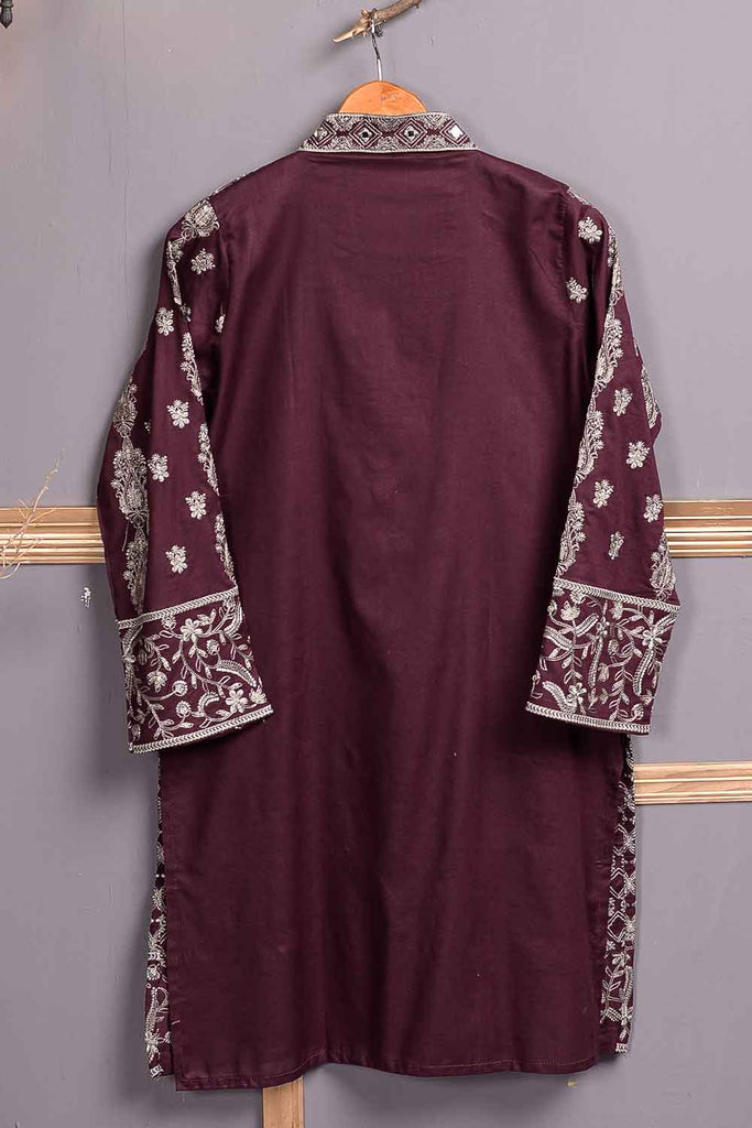 Cambric Embroidered Kurti - Crystal (P-260-19-M)