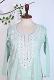 P-38-22-SeaGreen - All Over Sequence - Cambric Embroidered Kurti