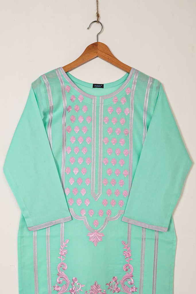 P-54-22-SeaGreen - Florence - Cambric Embroidered Kurti
