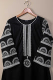 Cotton Embroidered Stitched Kurti - Midnight Glory (PSW-07D-Black)