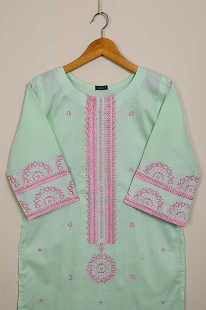 P-78-21-LightGreen - PY-01 - Cambric Embroidered Kurti