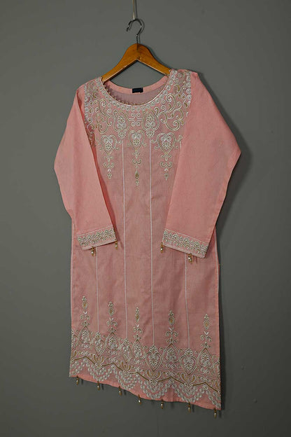 P-27-21-Pink - Heart - Cambric Embroidered Kurti