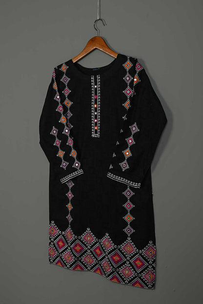 P-35-21-Black - Wrench - Cambric Embroidered Kurti