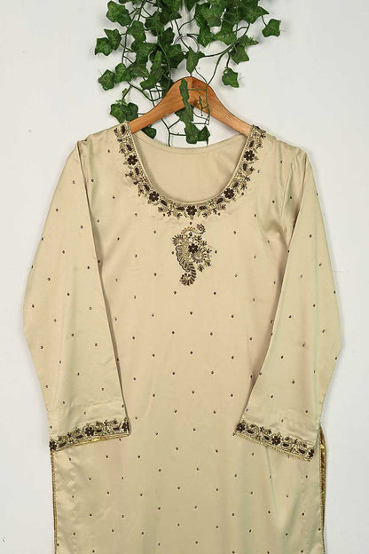 Silk Stitched Kurti with Bridal Hand Work - Wispy Air (HM-03-Skin)