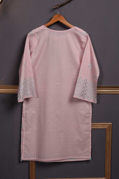 Cambric Embroidered & Printed Kurti – Triangle (P-247-19-Pink)