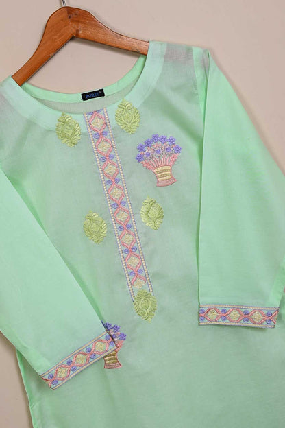 P-86-21-AquaGreen - PY-09 - Cambric Embroidered Kurti