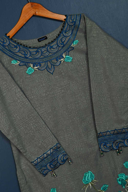 P-111-21-Grey - Invert - Cambric Embroidered Kurti