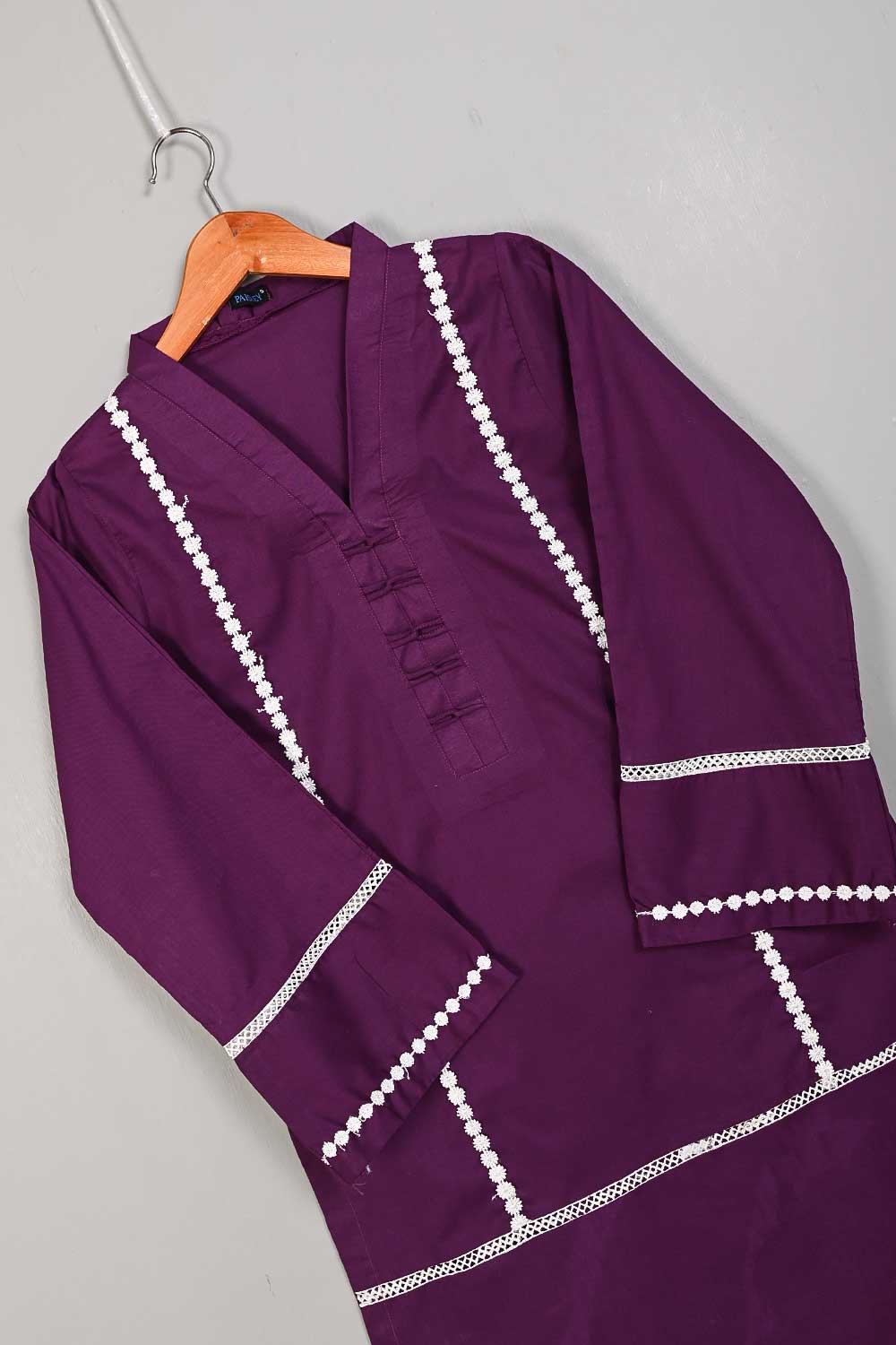 LT-19A-Purple - Cotton Stitched Kurti