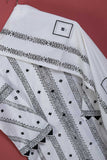 White 2PC (P-63-21-White & Black) - Printed Shirt With Mirror Work With Printed Dupatta With Mirror Work