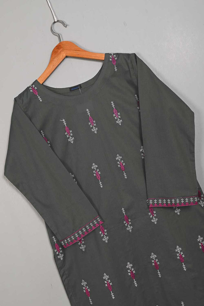 P-35-22-Grey - Downward - Cambric Embroidered Kurti