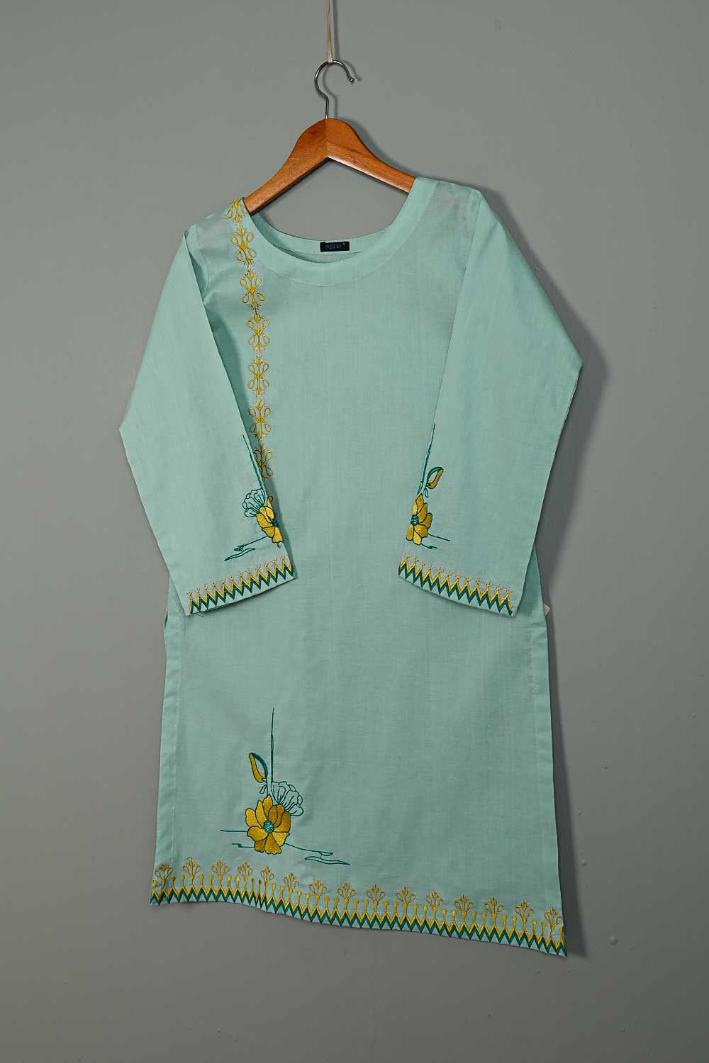 P-84-21-SkyBlue - Py-07 - Cambric Embroidered Kurti