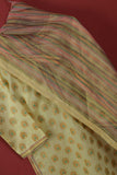 Gold Print 2PC (P-66-21-Yellow) - 2Pc Stitched Cotton Golden Printed Shirt With Multi Check Organza Dupatta