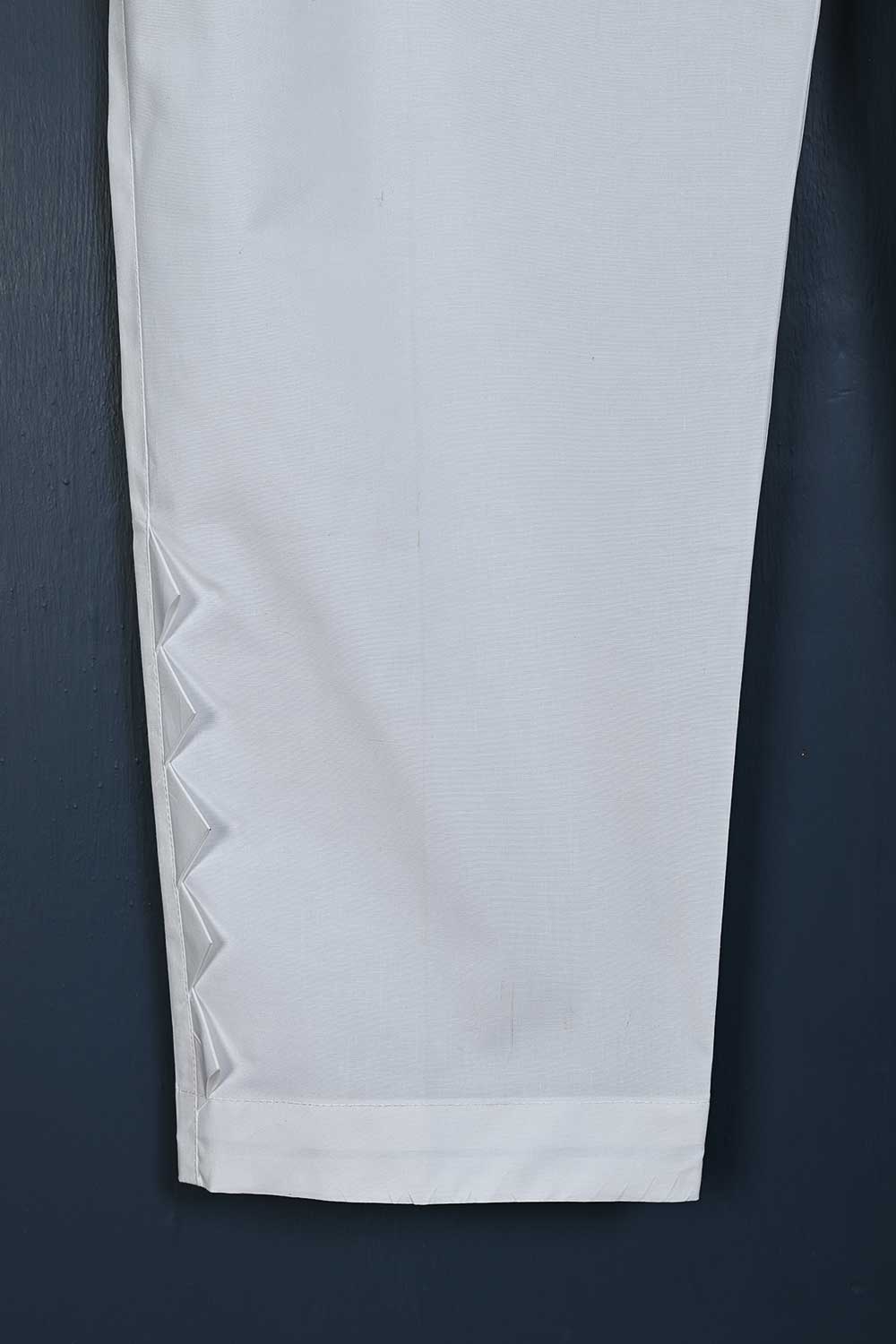 P-KS1-21-White - Khombi Cotton Stitched Trouser