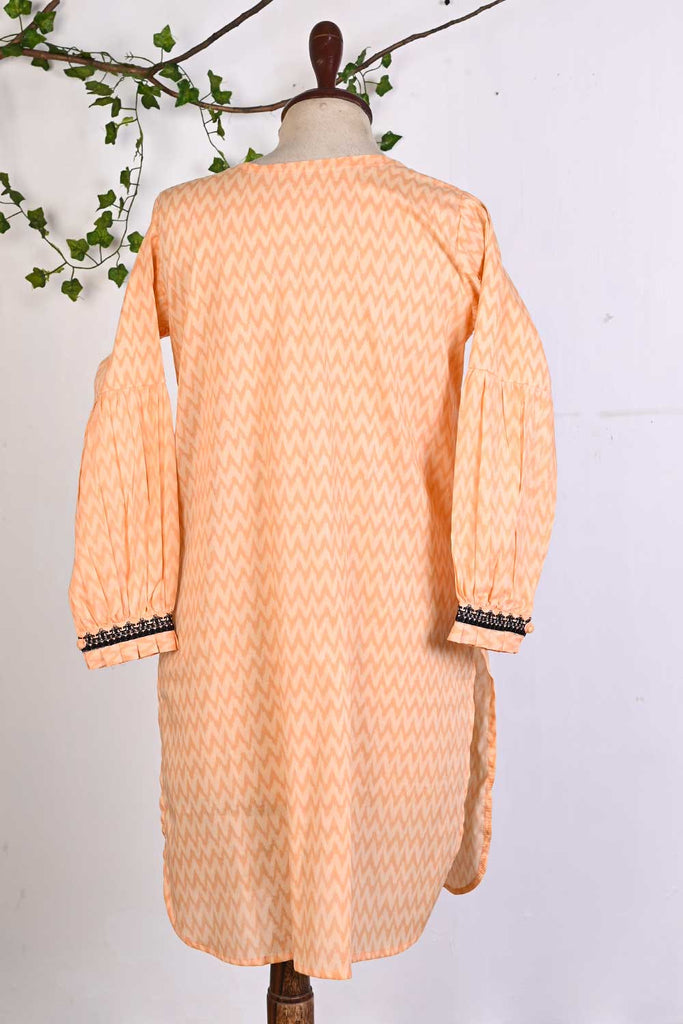 P-42-22-Peach - Zell Frock - Cambric Embroidered Kurti