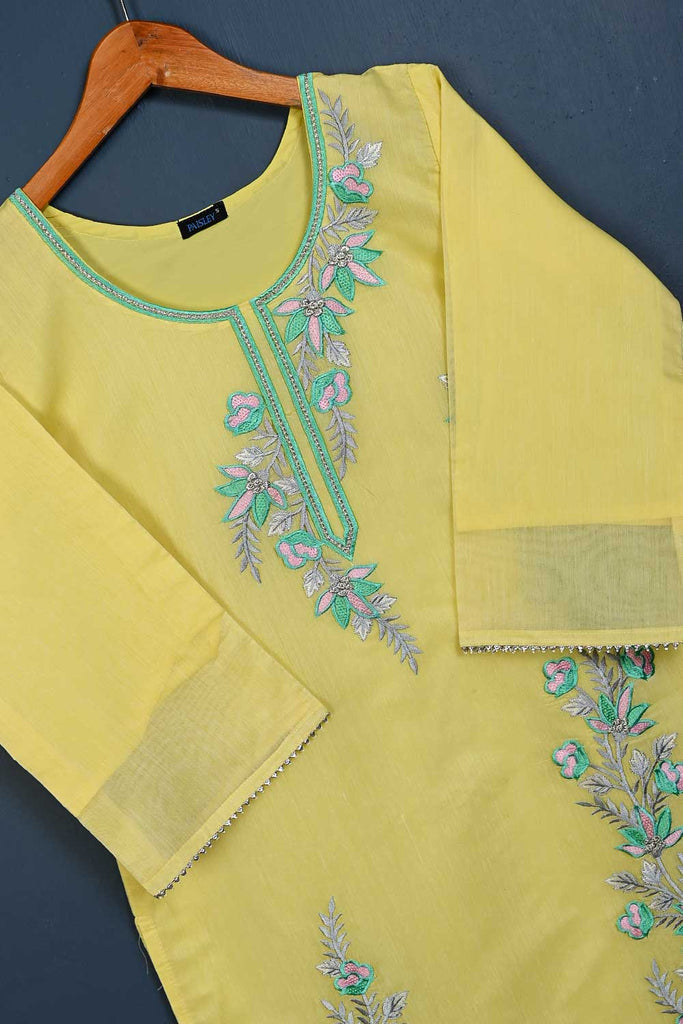 P-102-21-Yellow - Serendipity - Paper Cotton Embroidered Kurti