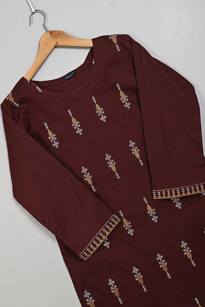 P-35-22-Maroon - Downward - Cambric Embroidered Kurti