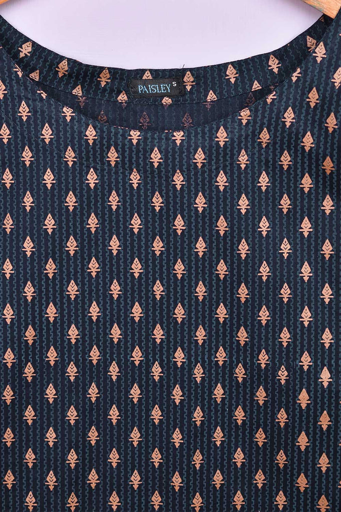 Cotton Summer Wear Printed Stitched Kurti - (PSW-02A-NavyBlue)