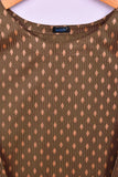 Cotton Summer Wear Printed Stitched Kurti - (PSW-02B-Brown)