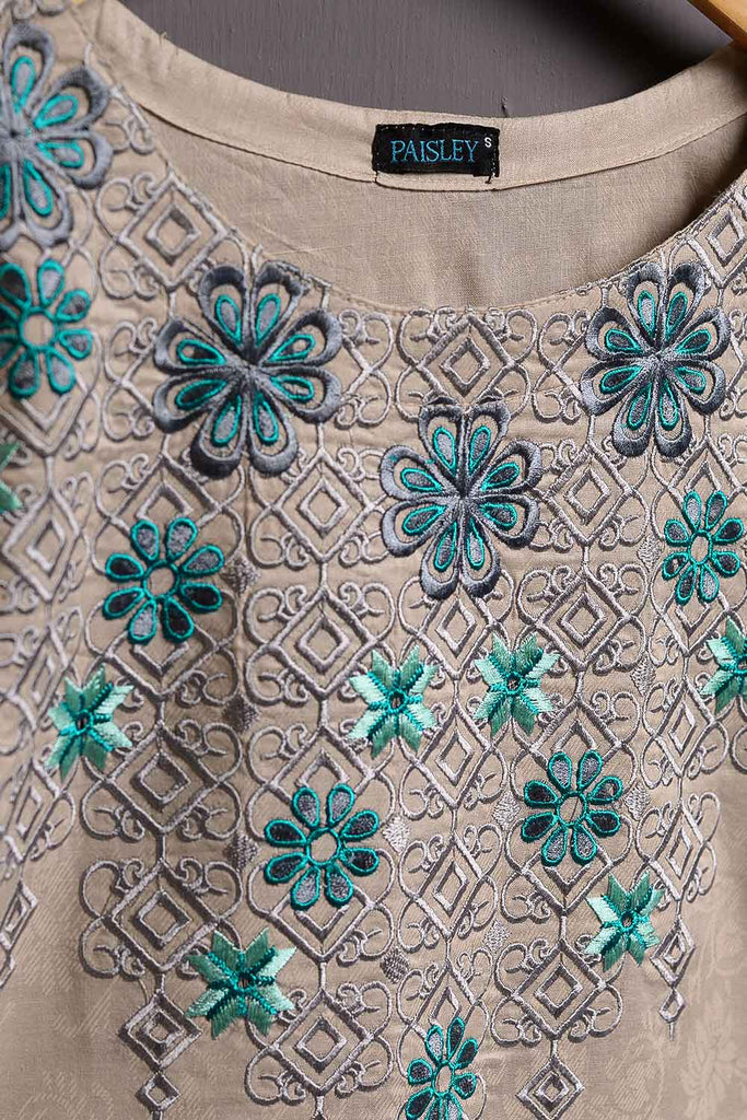 Cambric Embroidered & Printed Kurti – Gulistan (P-205-19-Skin)