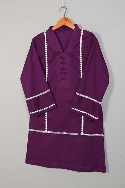 LT-19A-Purple - Cotton Stitched Kurti