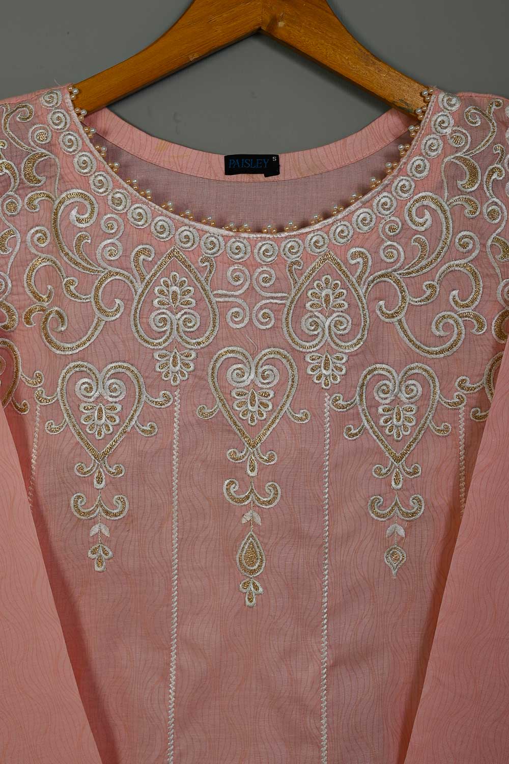 P-27-21-Pink - Heart - Cambric Embroidered Kurti