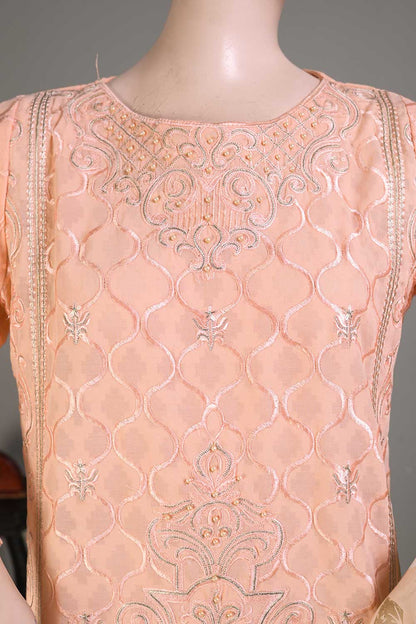 P-28-21-Peach - Stove - Cambric Embroidered Kurti