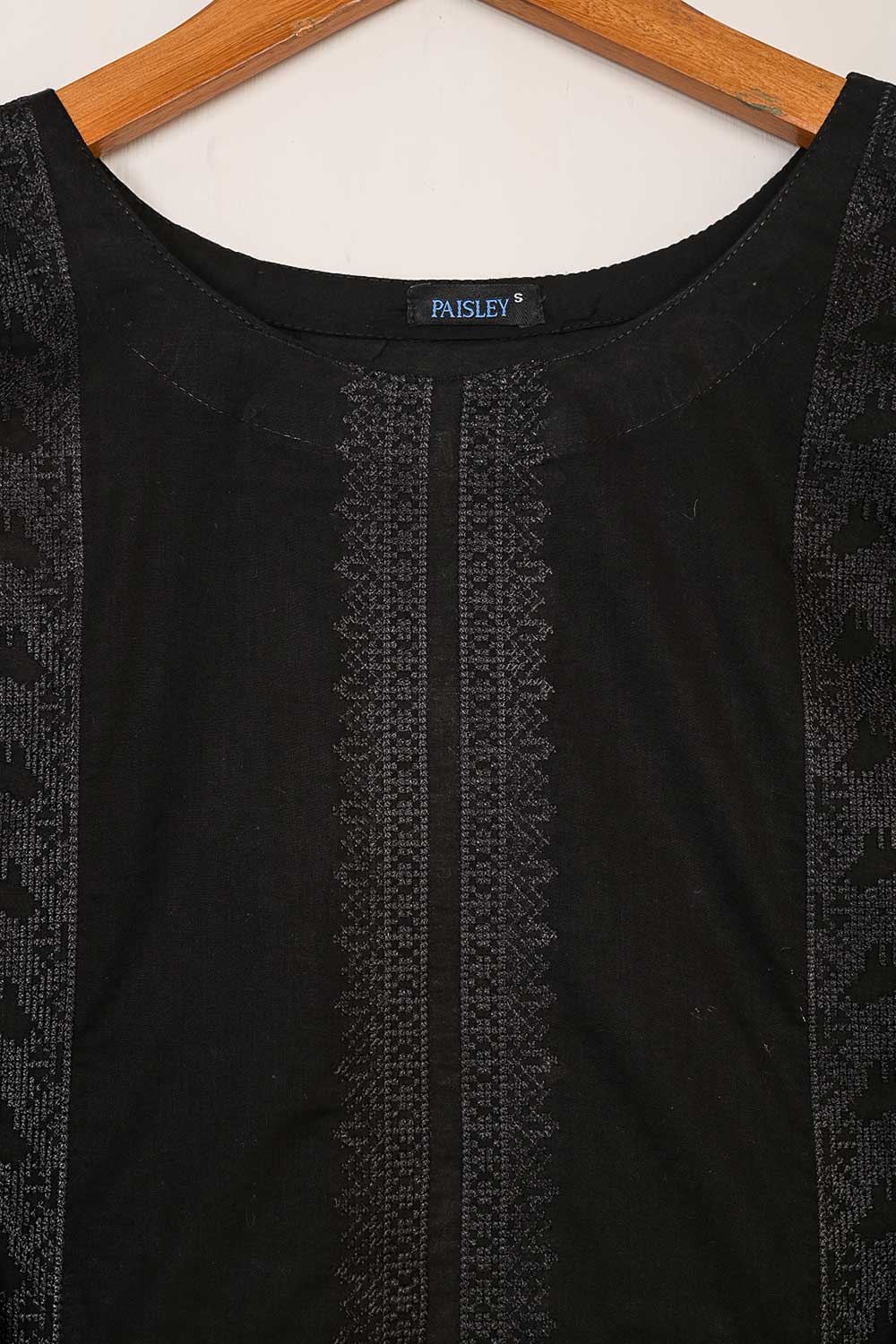 P-45-22-Black&Black - Stonage - Cambric Embroidered Kurti