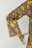 P-01-23-Khaaki - Viscose Yellow Flower | 2Pc Cambric Printed Shirt With Printed Trouser